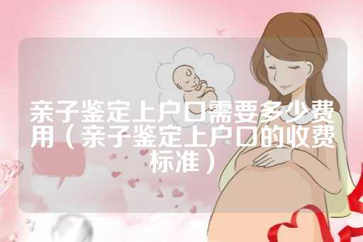 亲子鉴定上户口需要多少费用（亲子鉴定上户口的收费标准）